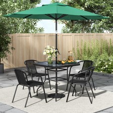 Bistro Set Marble Stone/Wood