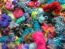 25 Mixed Yarn Fiber Scraps