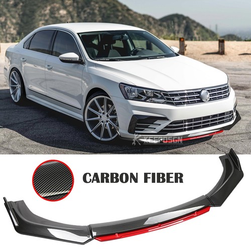 Carbon red front bumper lip - red,