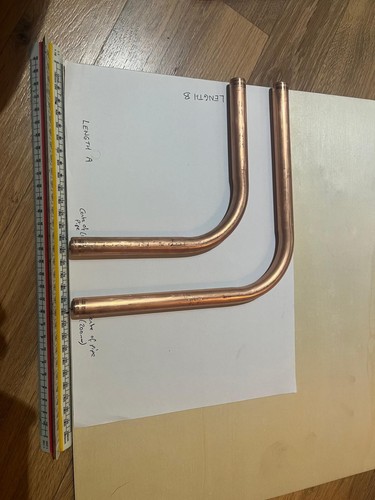 Copper pipe 15mm bent 90 - copper,