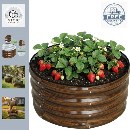 Round metal planter box - round,