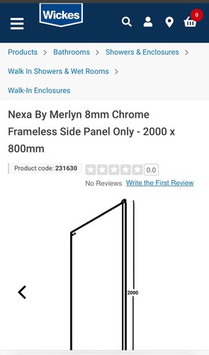 Wickes shower panels 800mm - 2, x