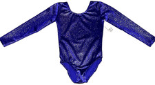 Motionwear Leotard Bodysuit Long Sleeve Velvet Glitter Bodysuit New Girl M 6 7