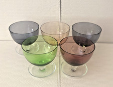 GORGEOUS VINTAGE/RETRO COLOURED GLASSES SUNDAE DISHES x 5