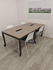 [SPECIAL OFFER] Elite Mobile Modular Boardroom Table, Graphite Top, Gun Metal...