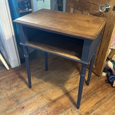 Antique painted blue base with