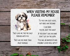Lhasa Apso Metal Sign Gift - When Visiting My House Please Remember - Present