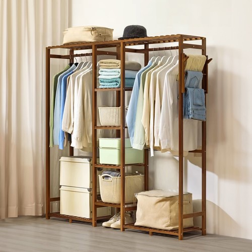 Wooden clothes rail rack heavy - wooden,