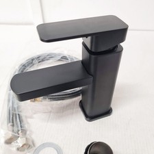 Black Mono Sink Basin Mixer Tap Matt Finish Single Lever Function