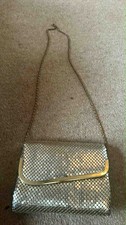 GOLD SEQUIN HANDBAG WITH CARRY CHAIN