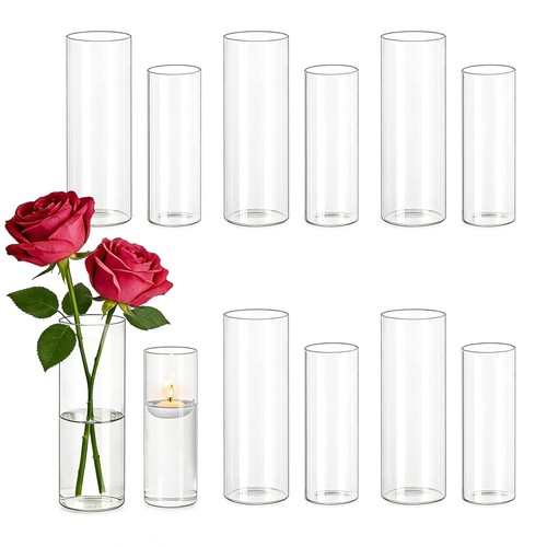 Glass cylinder vases - glass,