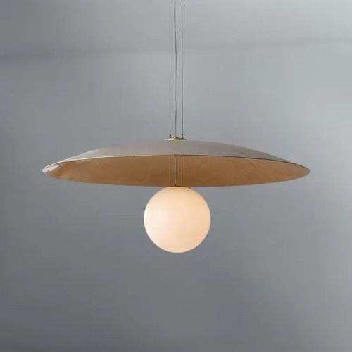 Modern brass disc pendant - brass,