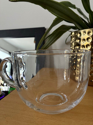 Clear glass mug - mug, handle