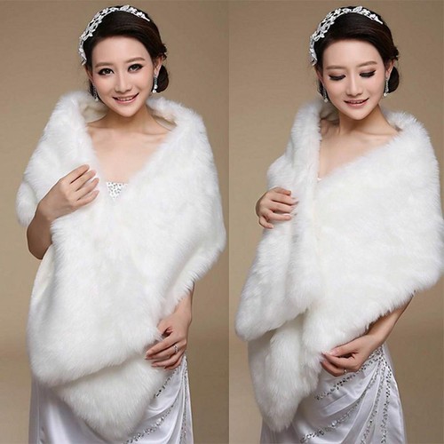 Faux fur white ivory - faux, wrap