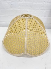Vintage Mid Century Lamp Shade Rattan Wicker Ceiling MCM Scalloped