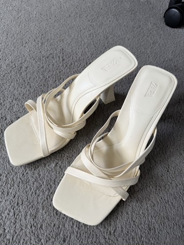 Zara cream strappy square - zara, toe