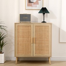 2 Door Cabinet with Wicker