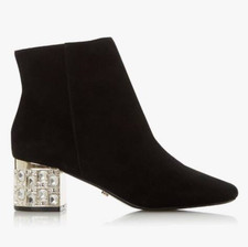 Dune Women’s Black Suede Ankle Boots Size 5/38