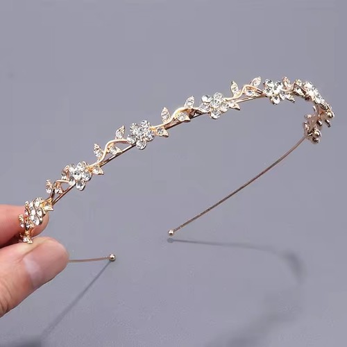 Crystal pearl headband tiara - pearl,