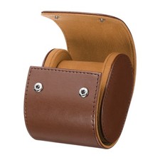 Watch Roll Travel Case Single Slot Portable Leather Watch Cases, Brown