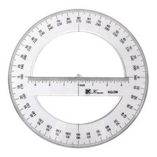 25cm Round Protractor Ruler