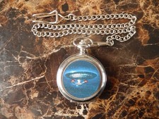 STAR TREK THE ENTERPISE 1701D CHROME POCKET WATCH WITH CHAIN