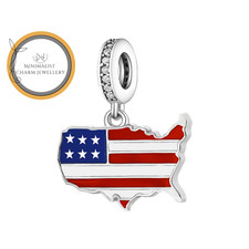 USA Flag Map Charm, USA Flag