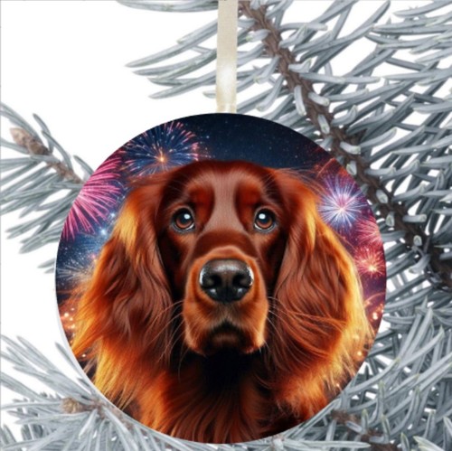 Red setter dog - red, bauble
