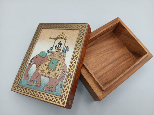 Indian wooden keepsake - , box