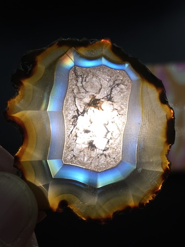 Iris agate slice thin