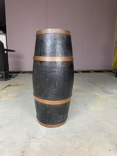 Antique copper oak barrel - oak,