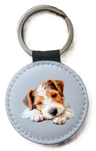 Wire fox terrier keyring - terrier,