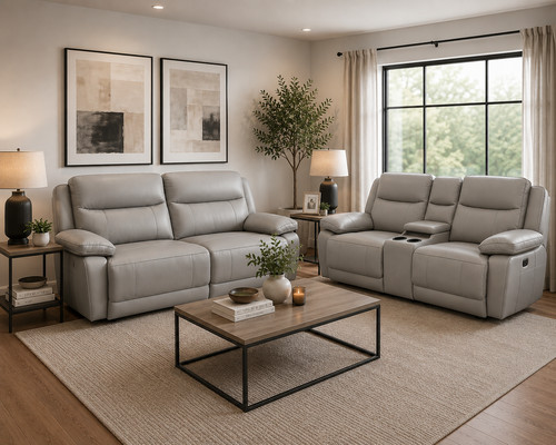 Leather power recliner - 3+2,