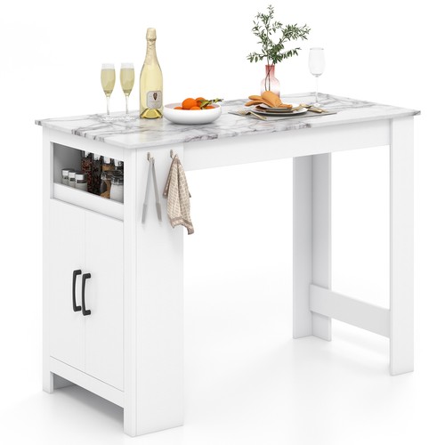 Costway bar table faux - bar, marble