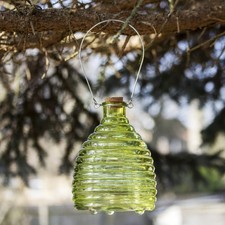 Green Glass Beehive Hanging