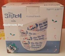 Disney - Stitch- Hot Ho Ho Who Wants Snow - Cereal/Pudding Bowls 4 Piece Set