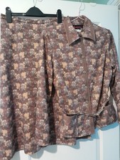 Vintage 60s 70s Wool Mix 2 Piece Casual Suite Size Vintage UK16