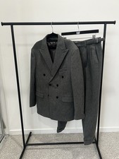 Grey Wool Double Breasted Suit