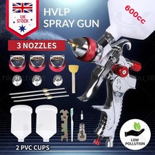 Spray Gun Paint Gun Kit HVLP Gravity Feed Air with 1.4mm 1.7mm 2mm 3 Nozzles UK