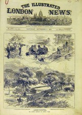 Original Old Antique Print