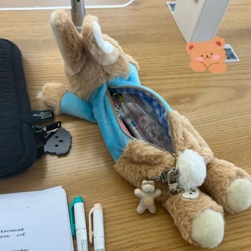 Cute plush rabbit pencil case - plush,