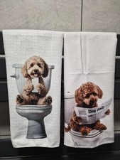 Cockapoo funny hand towel set mini poodle dog lover gift set xmas