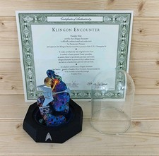 Franklin Mint Star Trek 4" Klingon Encounter Glass Domed Sculpture With COA