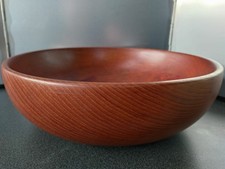 Hand-turned wooden fruit bowl large