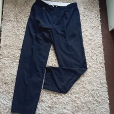 Stromberg Men's Navy Blue Red Check Teflon Coated Trousers 4 Pockets W36 L