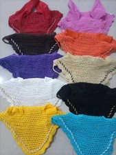 HORSE FLY HOODS FLY VEIL EAR BONNETS FLYVEIL NET HANDMADE LUXURY