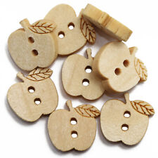 Natural Wooden Apple Buttons