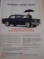 1963 Pub Advert Print Humber