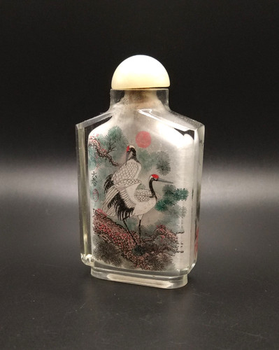Chinese snuff bottle - snuff, glass