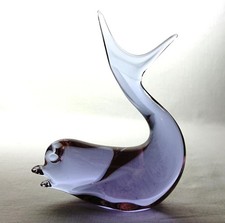 Murano Neodymium/Alexandrite Glass Figurine of a Dolphin c1970s Italian